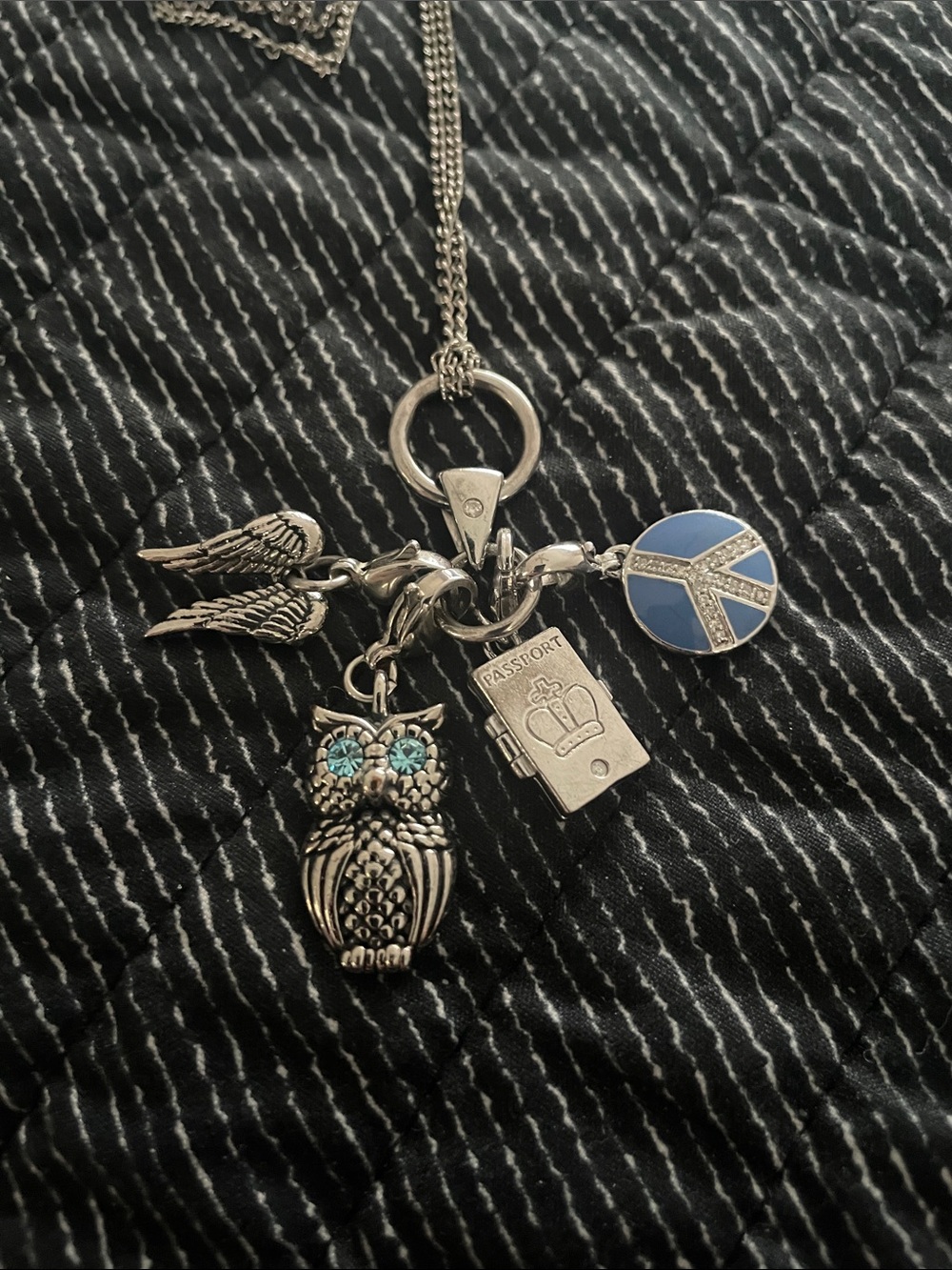 Hot Diamonds Sterling Silver Charm Necklace with 4 Charms